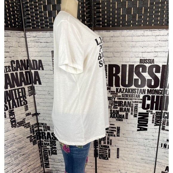 Torrid 0-L Vanilla Life Isn't Perfect Statement Crew Neck Short Sleeve Tee - Picture 5 of 6